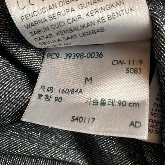 Levis Womens Black Silver Shiny Metallic Short Sleeve Round Neck Cali Tee M - Picture 9 of 12